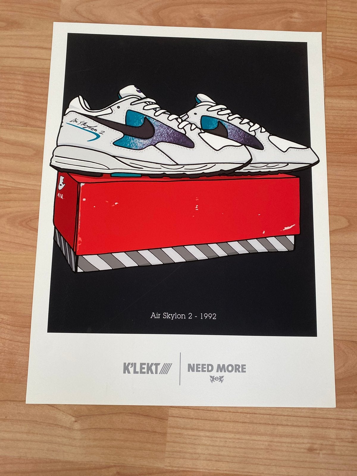 Getekende poster Nike Air Skylon 2 1992, Rechthoekig Staand, Nieuw, Ophalen of Verzenden, A1 t/m A3