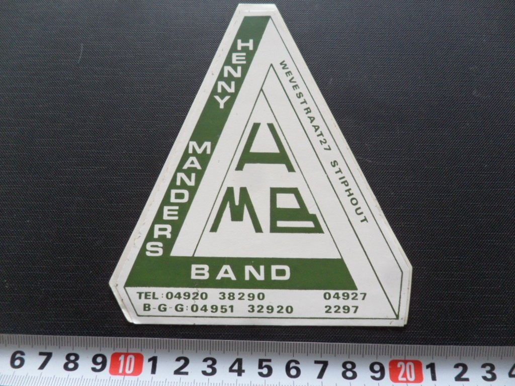 sticker Stiphout Henny Manders Band  Weverstraat 27, Ophalen of Verzenden, Zo goed als nieuw