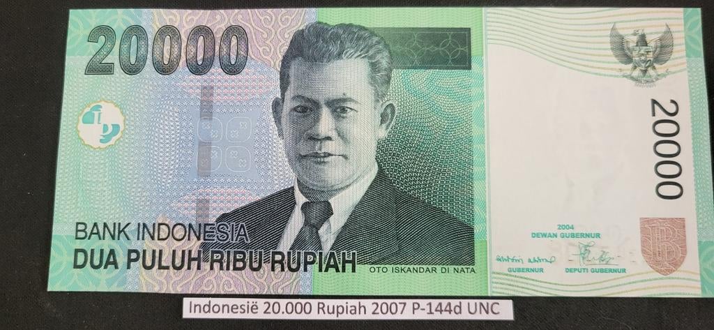 Indonesië 20.000 Rupiah 2007 P-144d UNC bankbiljet, Ophalen of Verzenden