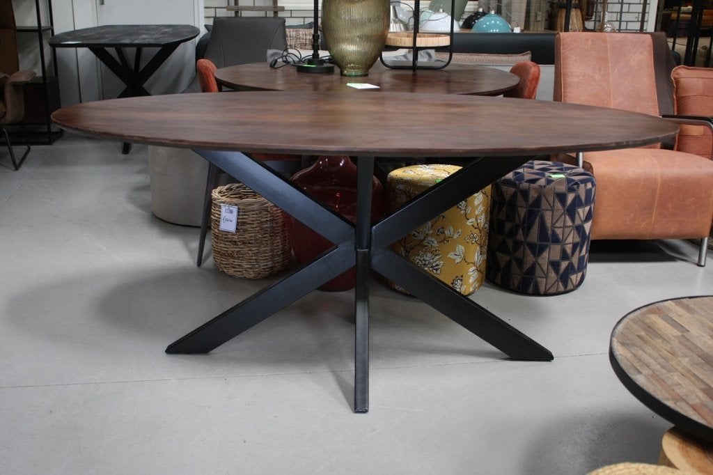 Eettafel + salontafel + tv-meubel + kast hout donkerbruin, Ophalen, Nieuw