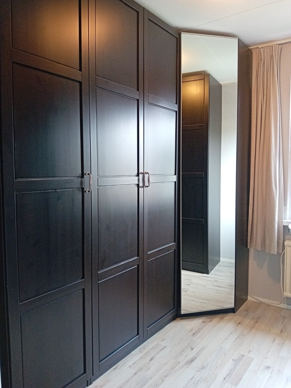 IKEA PAX Kledingkast met spiegeldeur en lades, 150 tot 200 cm, Modern, 50 tot 75 cm, Ophalen