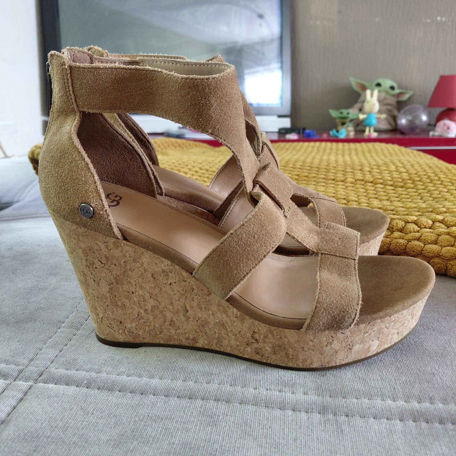 UGG Whitney sandaal (suede/leer) 39, Kleding | Dames, Schoenen, UGG, Bruin, Nieuw, Sandalen of Muiltjes
