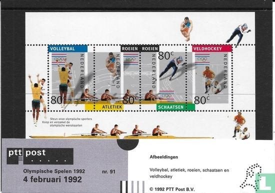 Postzegelmapje M91 Olympische Spelen 1992 NL, Postzegels en Munten, Ophalen of Verzenden