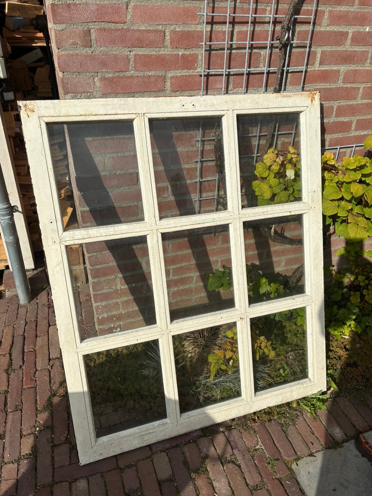 3x ramen met enkel glas 114,5x97cm, Ophalen, Gevelraam of Ruit, Gebruikt, 80 tot 120 cm