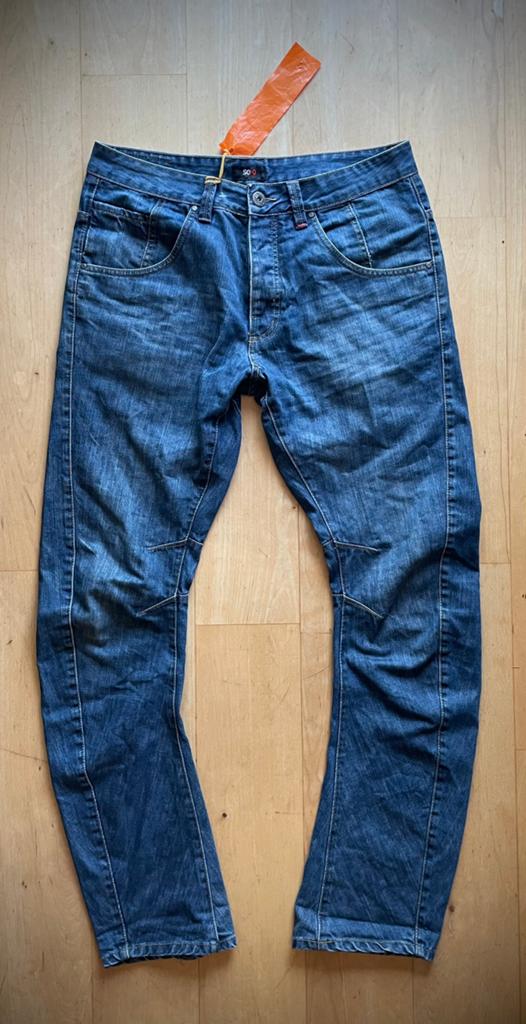 Soho New York design tapered jeans spijkerbroek W34 L34, Ophalen of Verzenden, Zo goed als nieuw, Blauw, W33 - W34 (confectie 48/50)