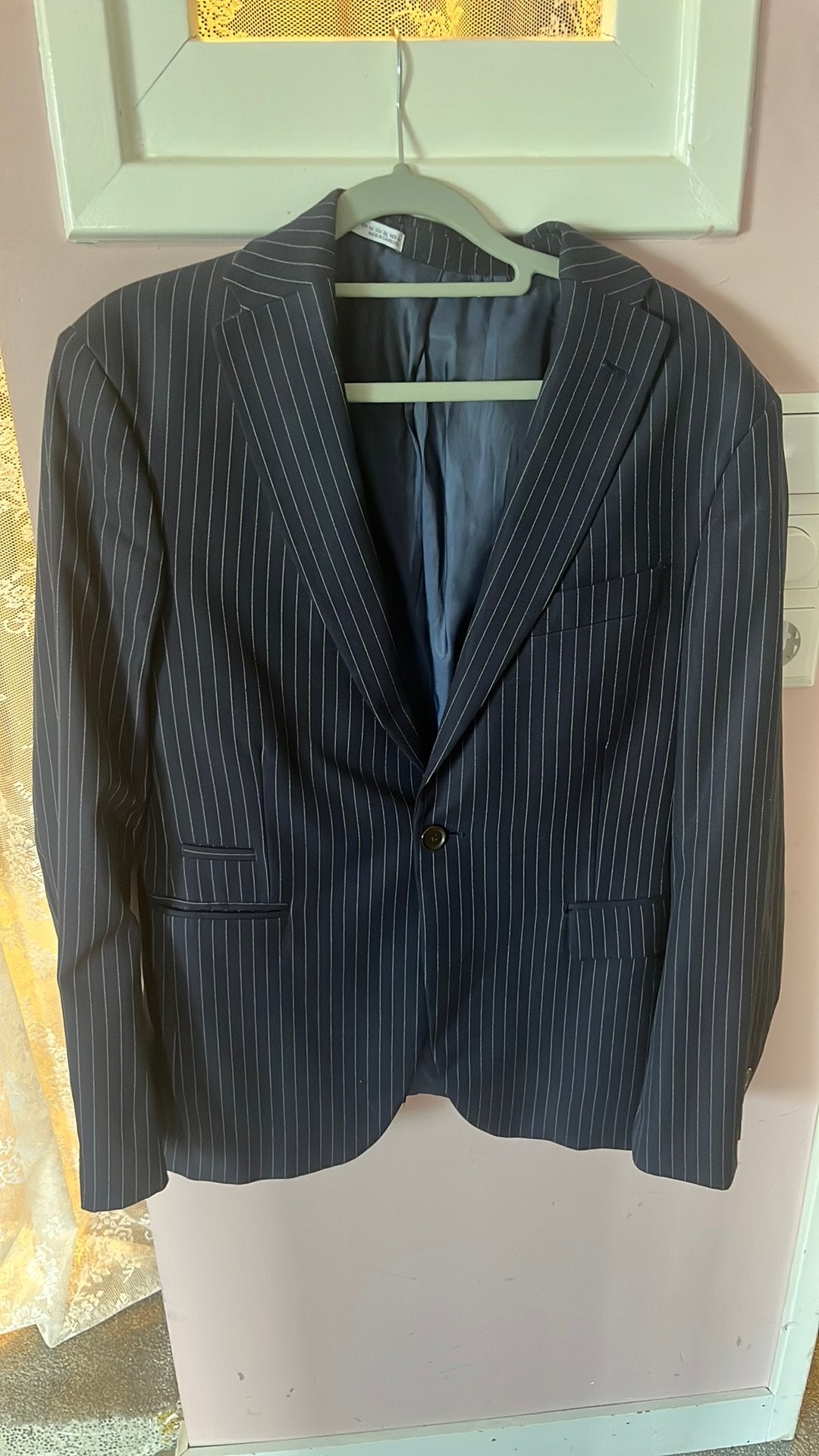 Zara man colbert . Blauw krijt streep 46-S, Ophalen of Verzenden, Zo goed als nieuw, Maat 46 (S) of kleiner, Blauw