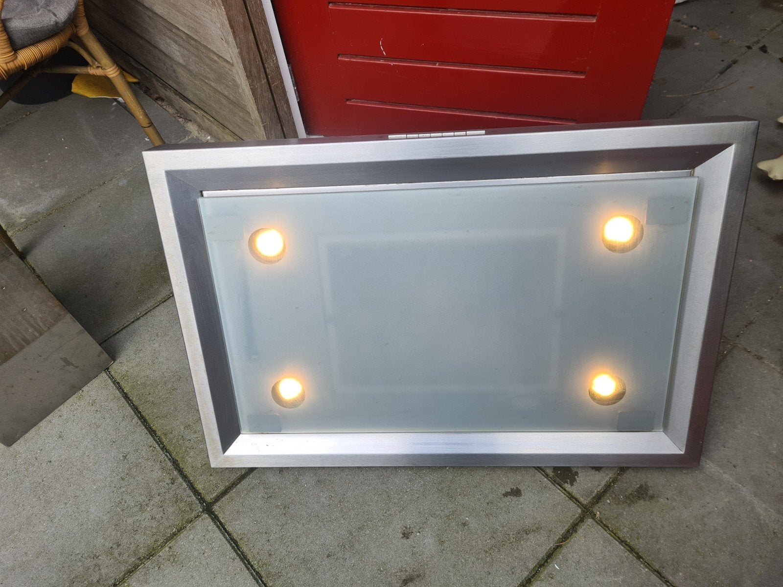 Afzuigkap 90x60 Gutmann, Ophalen, Wandschouwkap, 600 tot 800 m³ per uur, Vrijstaand