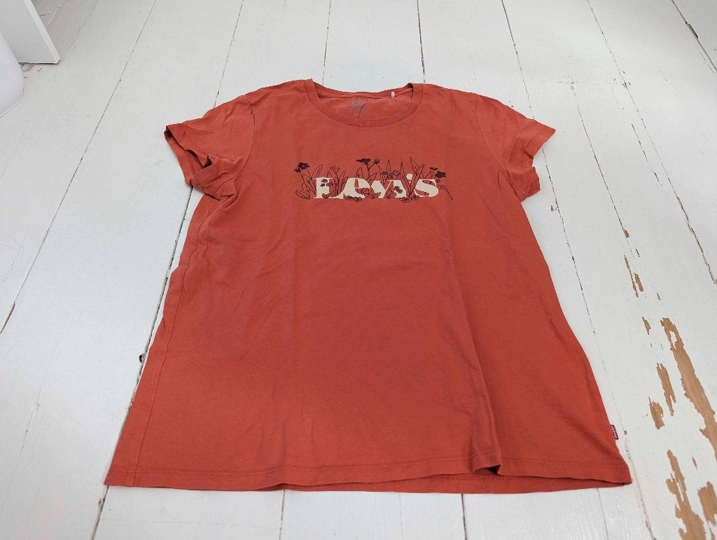 Oranje t-shirt met opdruk van Levi's, Maat 38/40 (M), Oranje, Ophalen of Verzenden, Zo goed als nieuw