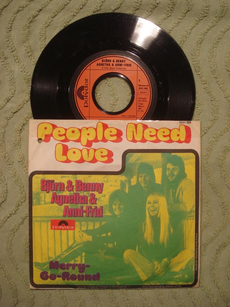 ABBA 7" Vinyl Single: ‘People need love’ (Duitsland), Ophalen of Verzenden, Gebruikt, Pop