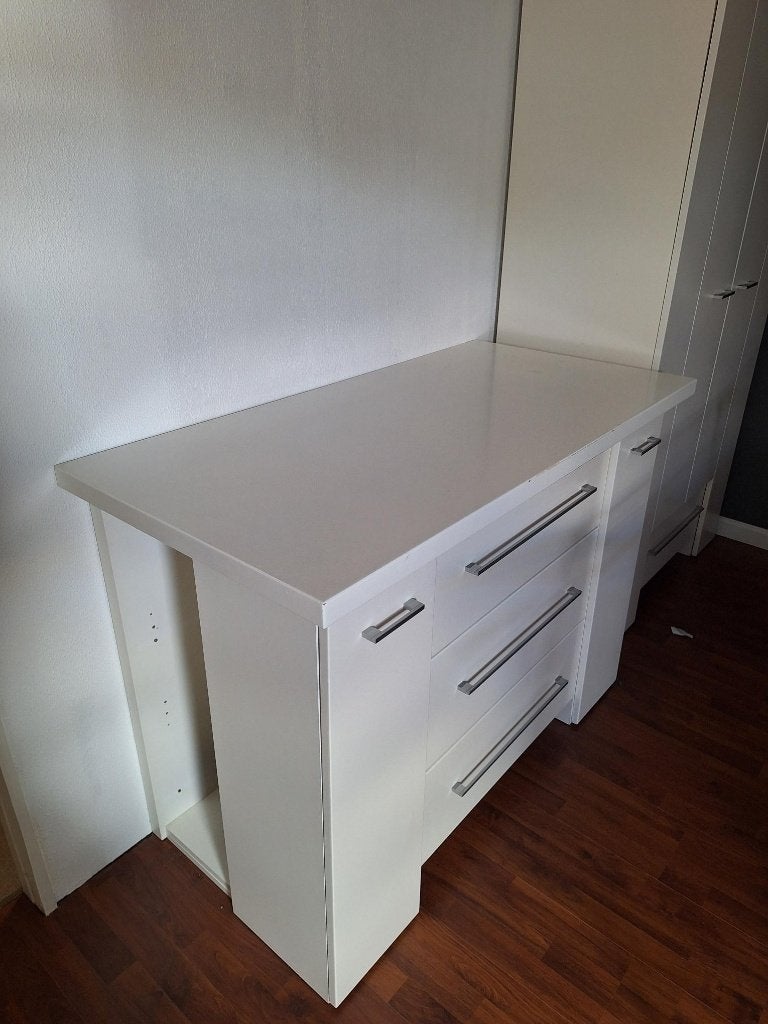 Witte brede Commode (130 b x 65 d x 95 h)en Kast, Ophalen, Gebruikt, 50 tot 70 cm, 100 cm of meer