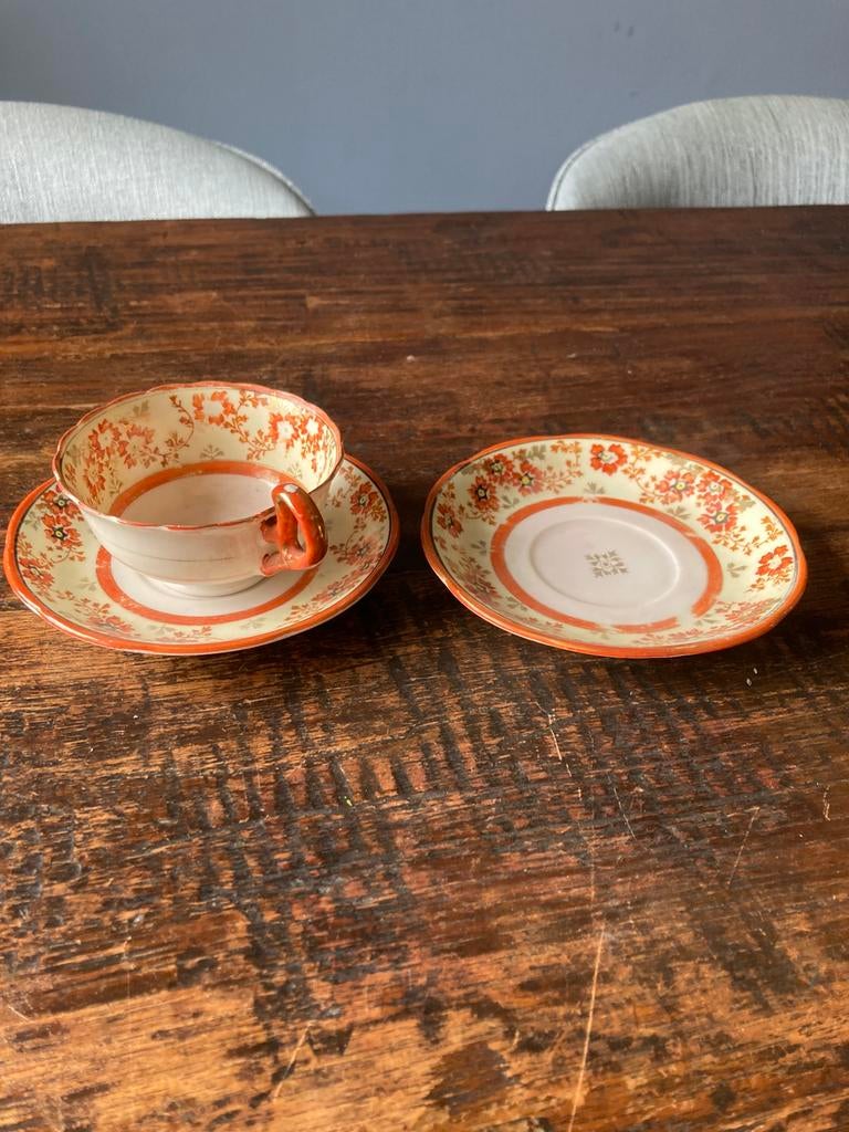 Oud Oxford Chinees kop en 2 schoteltjes, Antiek en Kunst, Antiek | Servies los, Ophalen
