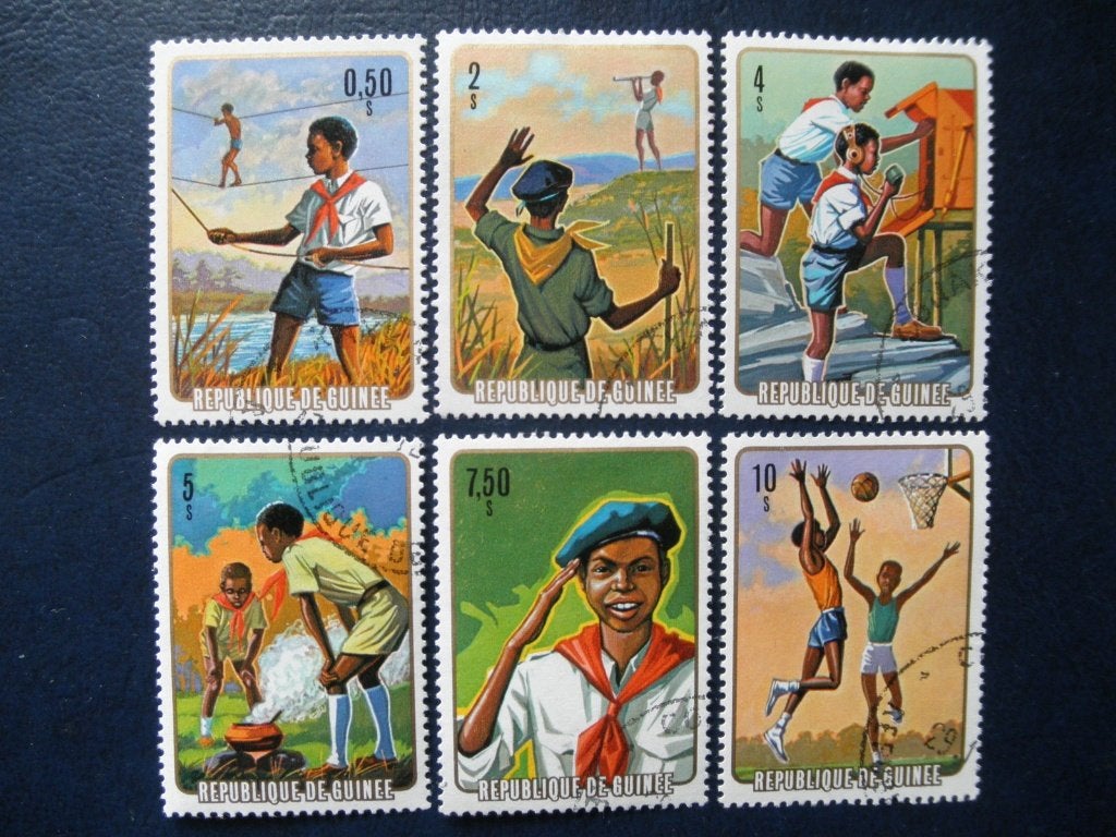 Postzegels scouting Guinee 1974 - cat.w. € 2,30., Ophalen of Verzenden, Guinee, Gestempeld