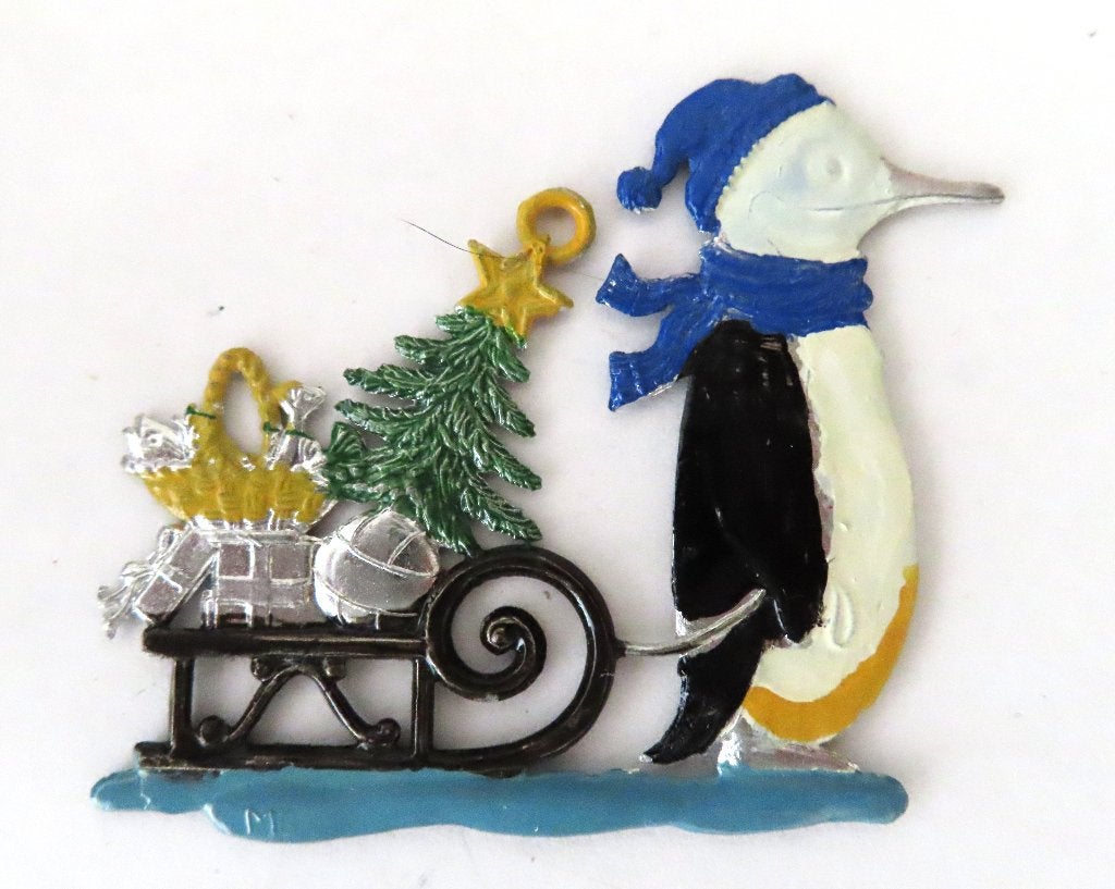 Wilhelm Schweizer Kersthanger Pinguin met slee, Ophalen of Verzenden