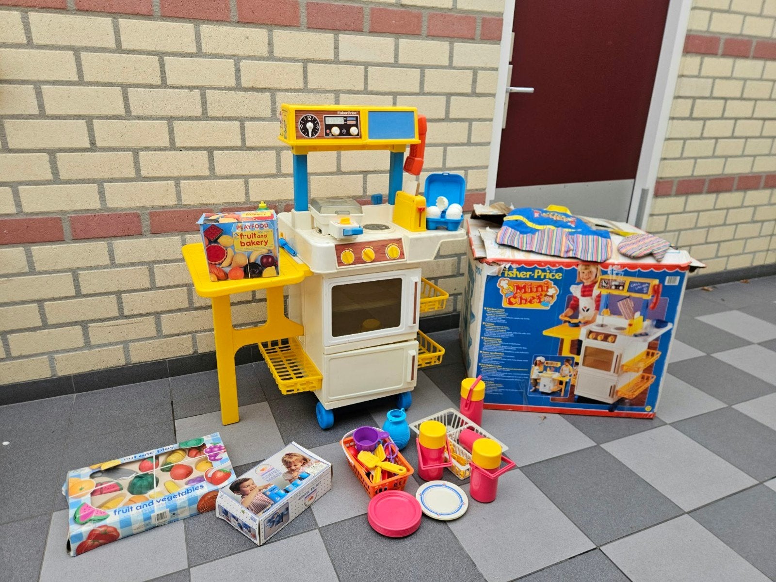 Fisher-Price Speelkeuken met accessoires, collectors item!, Ophalen, Gebruikt, Kunststof, Speelkeuken