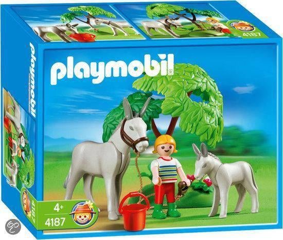 Playmobil ezel met veulen 4187 2 setjes, Ophalen of Verzenden, Zo goed als nieuw
