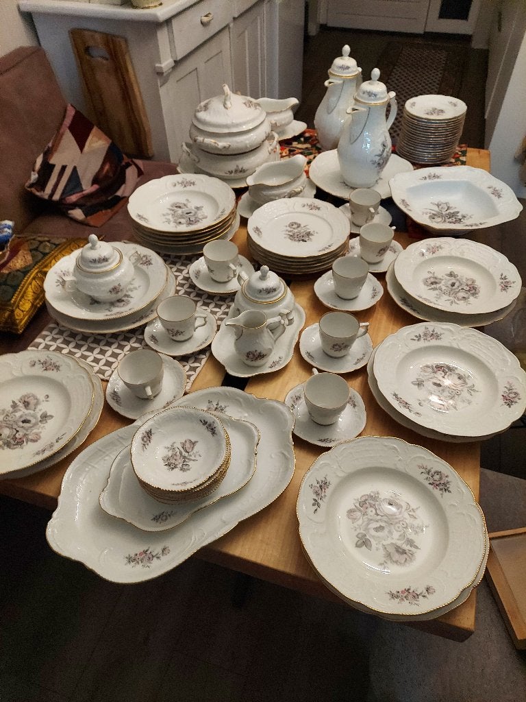 Rosenthal Sanssouci 'Grey Rose' Dinner & Coffee Set voor 12, Ophalen of Verzenden
