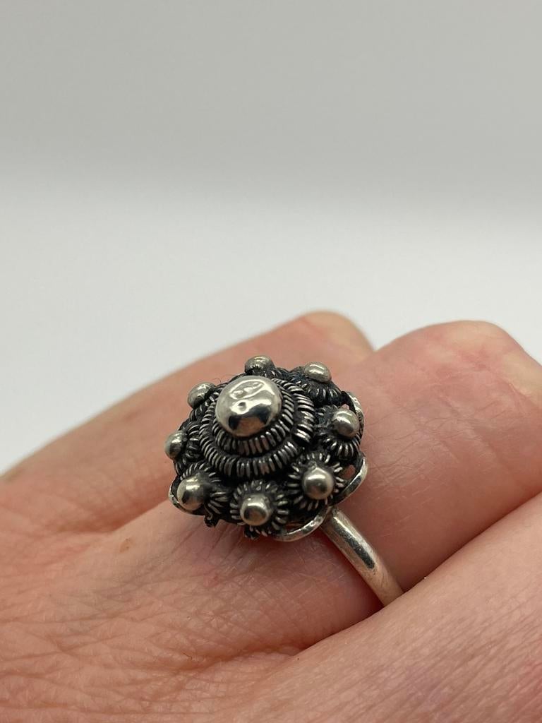 C708 Prachtige zilveren ring Zeeuwse knoop maat 18,5, Ophalen of Verzenden, Zilver, Ring