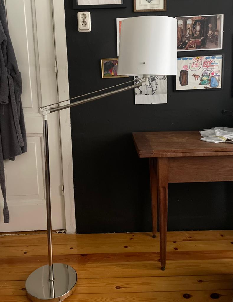 Staande lamp Ikea Samtid, witte kap, Ophalen, Zo goed als nieuw, 150 tot 200 cm