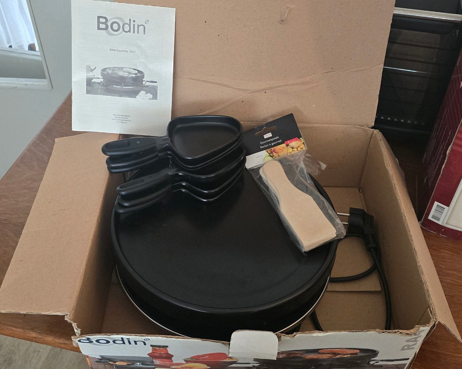 Bodin Raclette Grill - Gourmetstel voor 4 personen, Ophalen, Gebruikt, 4 t/m 7 personen