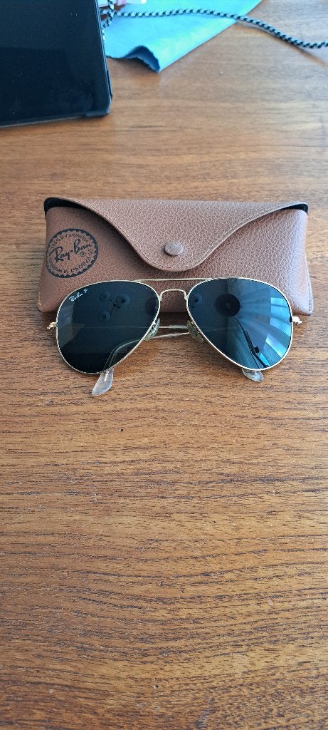 Ray-Ban Aviator Polarized zonnebril – Origineel, Ophalen, Gebruikt, Zonnebril, Bruin