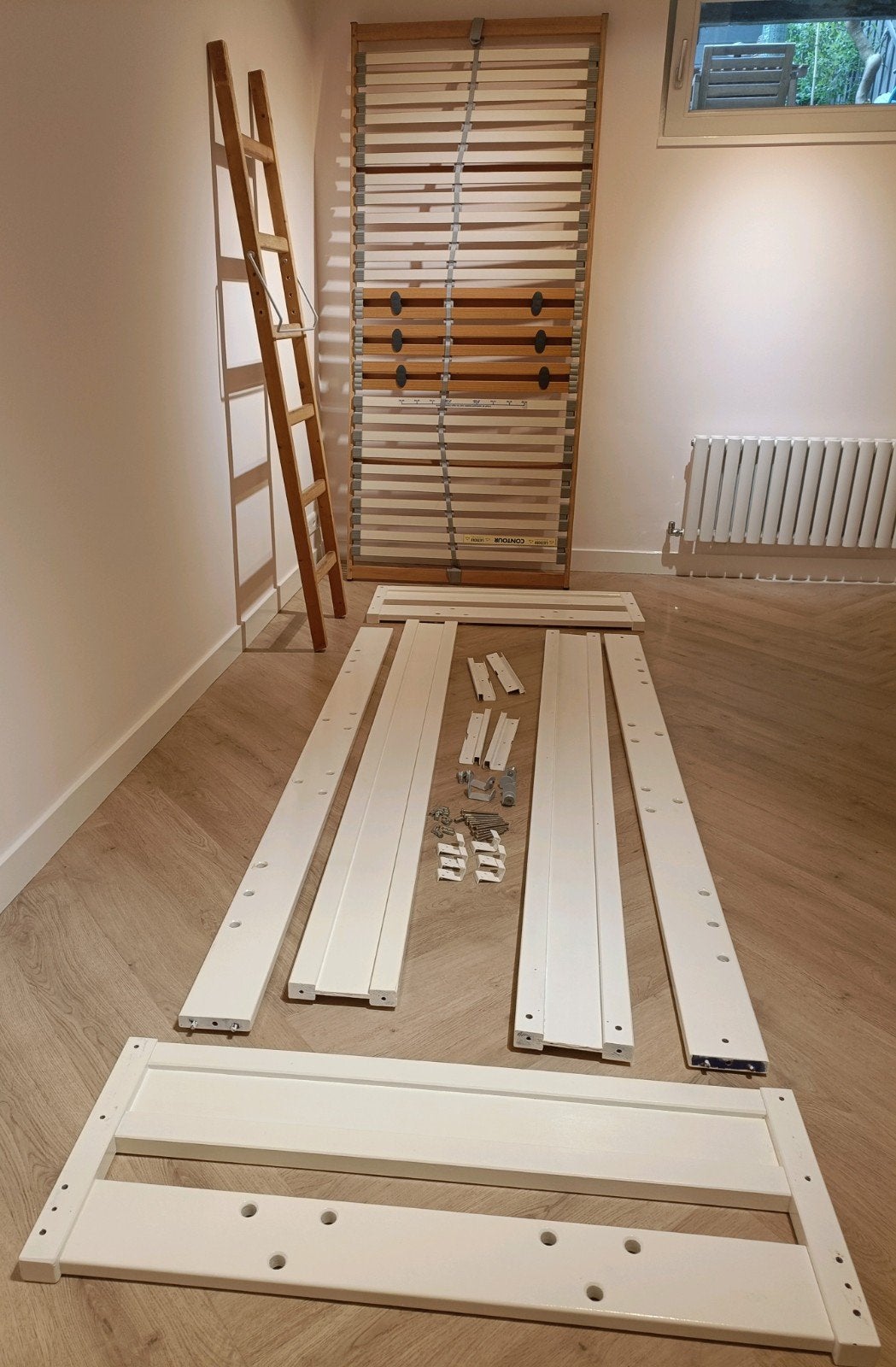 Lundia bed/hoogslaper 90x200cm met Eastborn lattenbodem, Ophalen, Gebruikt, 90 cm, Eenpersoons