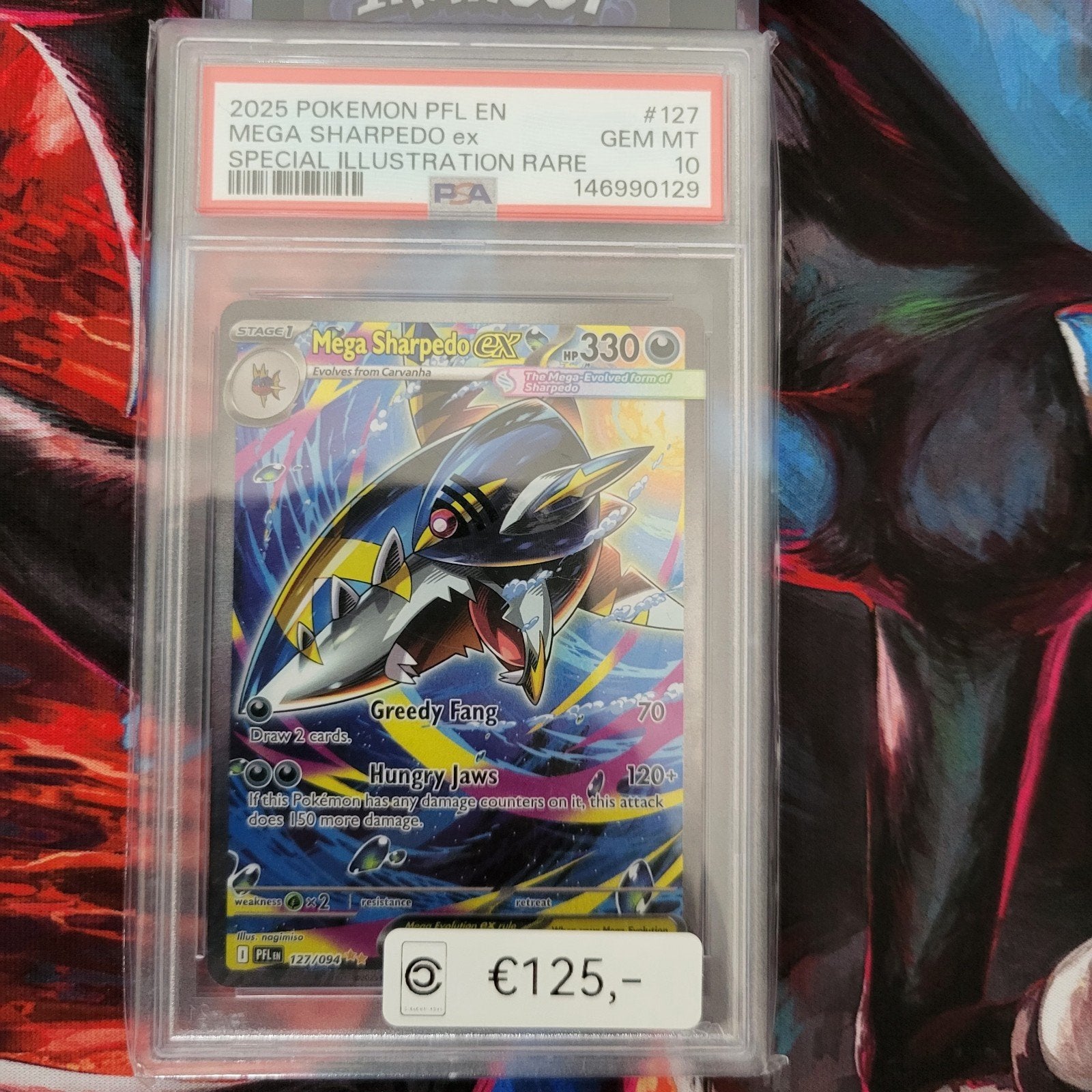 Mega Sharpedo ex Special Illustration Rare PSA 10, Ophalen of Verzenden, Nieuw, Losse kaart, Foil