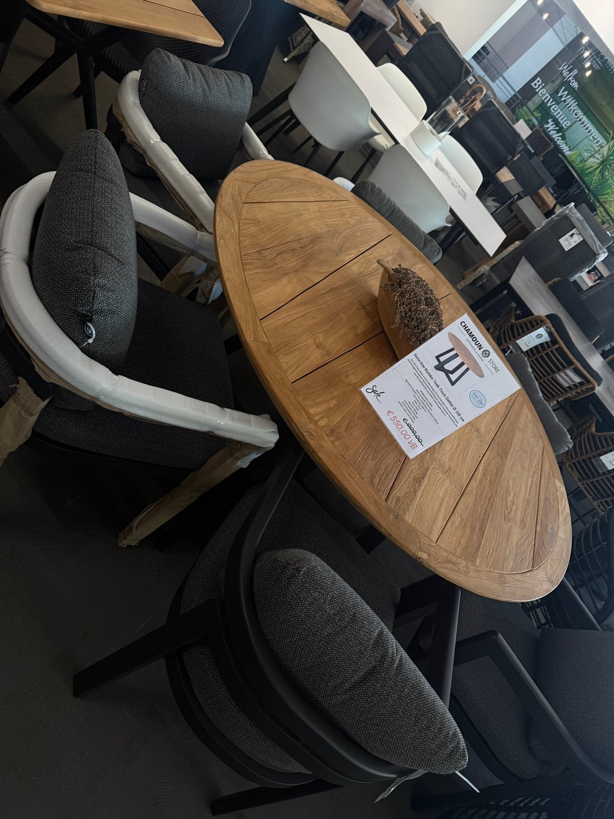 SenS-line Ronde Teak Tuintafel „Dallas“ – Ø 150 cm. SALE, Ophalen, 100 tot 150 cm, Zo goed als nieuw, Teakhout