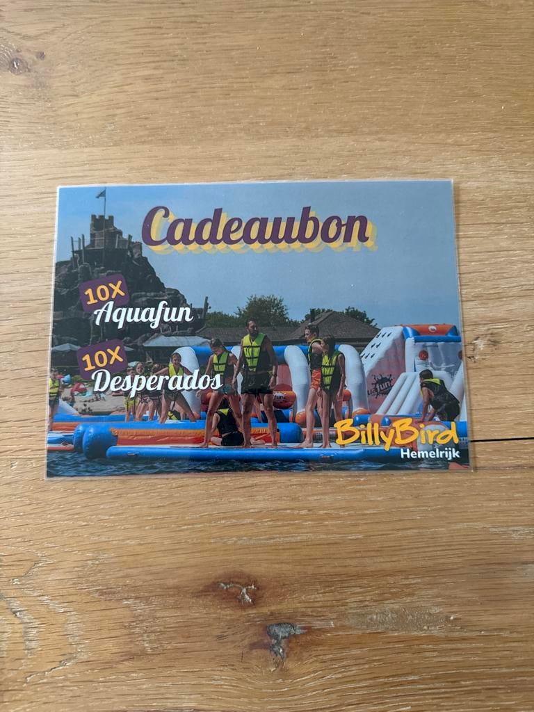 Cadeaubon hemelrijk aquafun volkel, Tickets en Kaartjes, Eén persoon, Cadeaubon