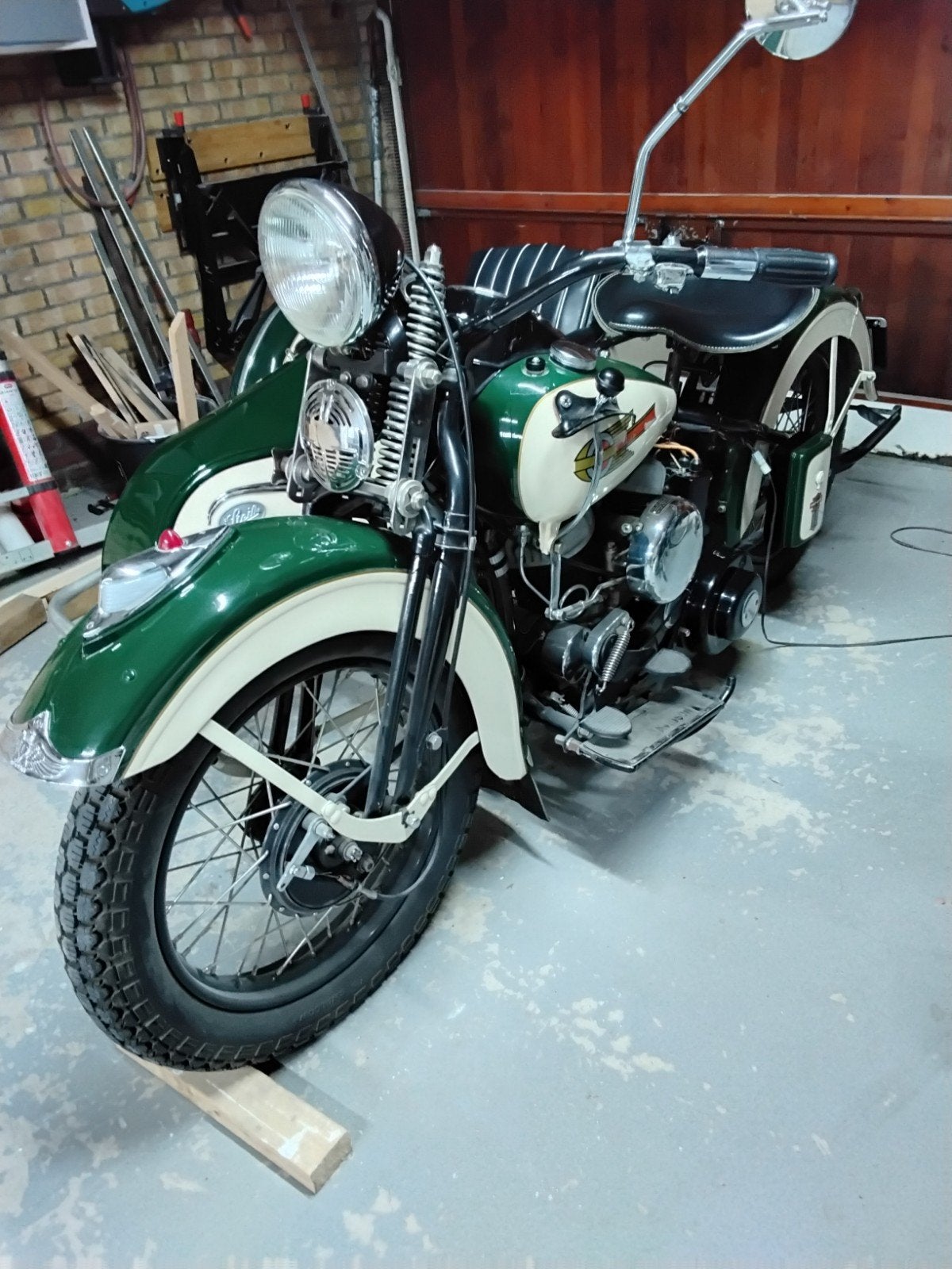 Harley WLA met steib LS 200 zijspan, 750 cc, 2 cilinders, Occasion, Motorrijbewijs A