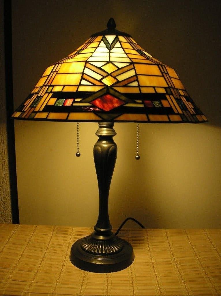 Tiffany tafellamp (Art Deco), Ophalen, Art deco, E27 (groot), Zo goed als nieuw
