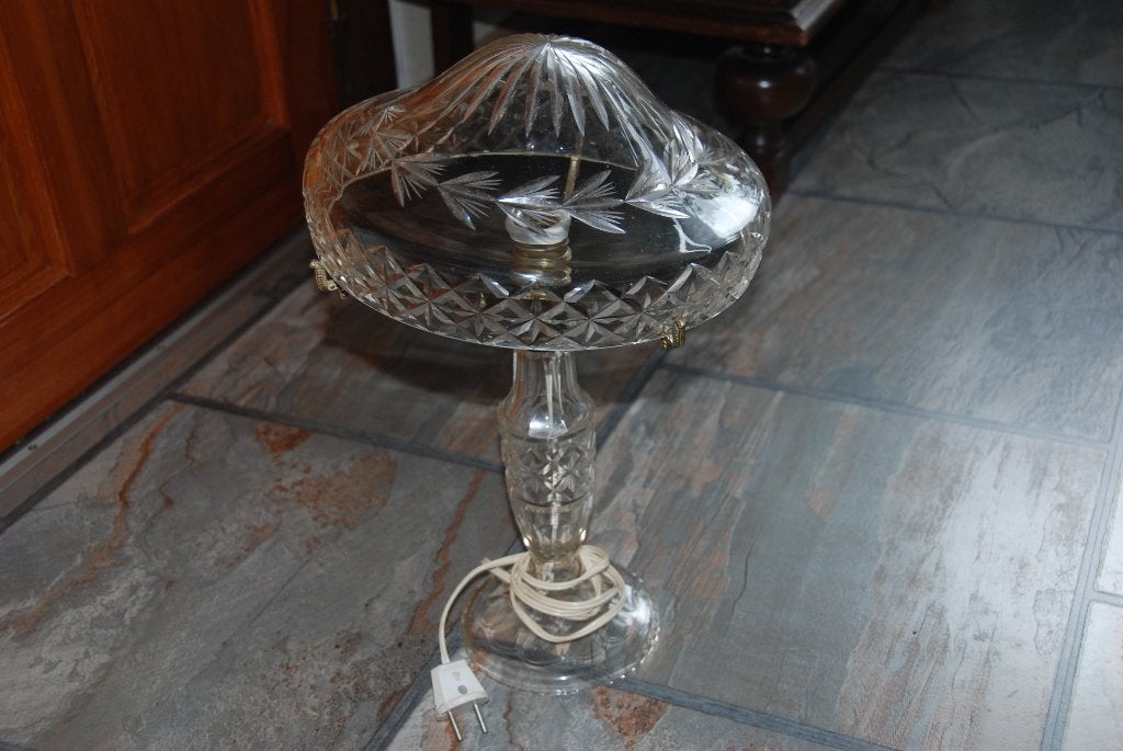 kristal tafel lamp, Ophalen, Met kap, Wit, 40 cm