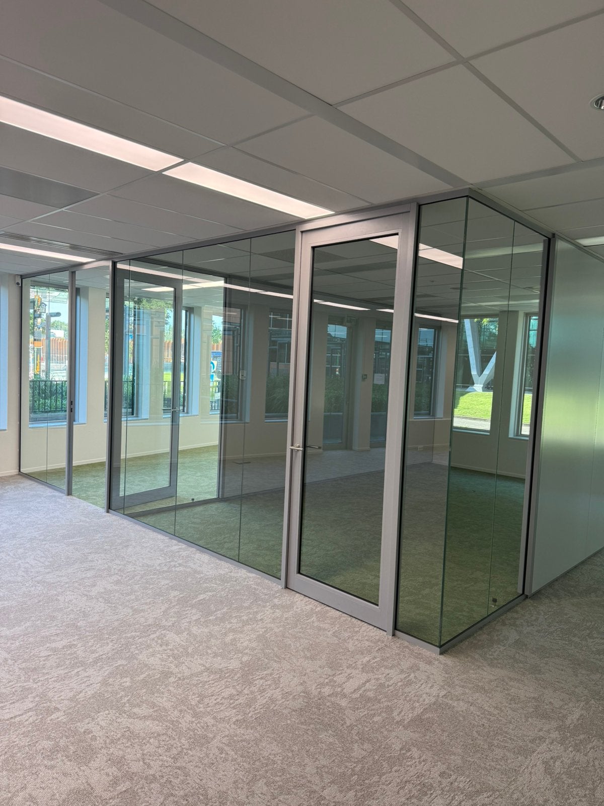 Glazen systeemwanden - incl glas deuren, Ophalen, 160 cm of meer, Zo goed als nieuw, Glasplaat