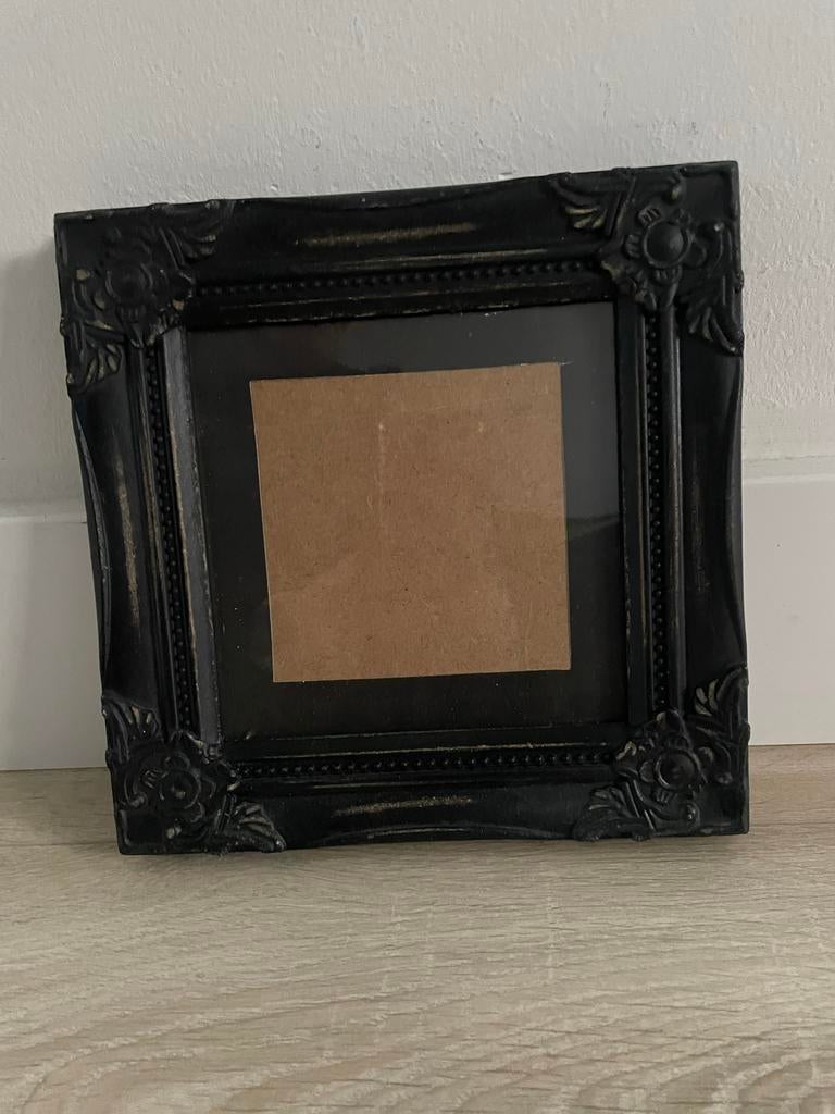 Kleine zwarte barok fotolijst - Vintage stijl, Ophalen of Verzenden, Gebruikt