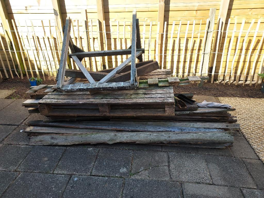 GRATIS HOUT, Doe-het-zelf en Verbouw, Hout en Planken, Ophalen, Gebruikt, 25 tot 50 mm, Pallet