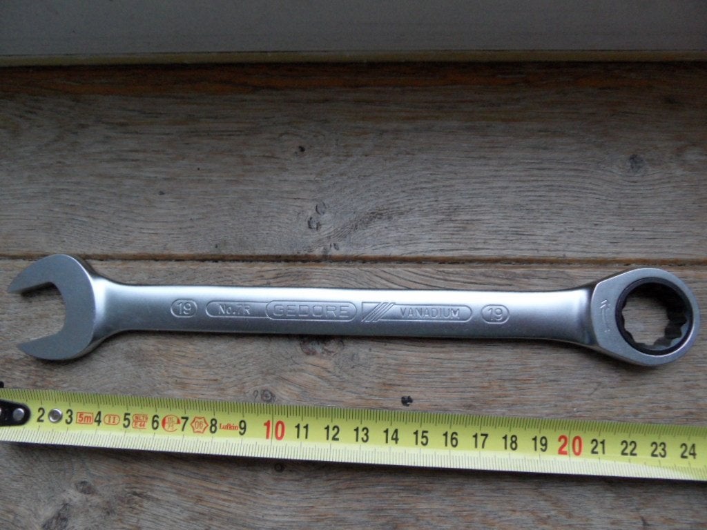 Gedore No 7R ringratelsteeksleutel 19, Ophalen of Verzenden, Zo goed als nieuw