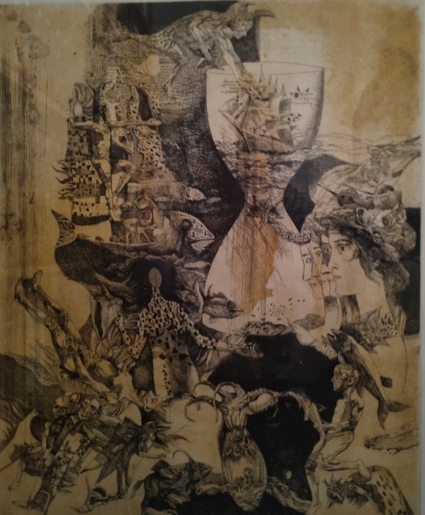 2 Etsen van Stoimen Stoilov uit 1993, 70 cm, Genummerd, Mythologie, Ophalen of Verzenden