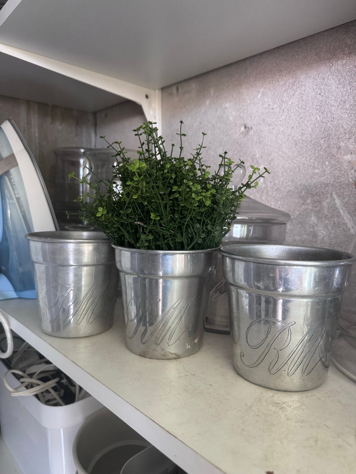 Rivièra Maison plantenpotten set van 3, Ophalen, Gebruikt, Landelijk, Metaal
