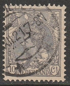 Nederland 1899 62D Wilhelmina 10c, Gest, Ophalen of Verzenden, Na 1940, Gestempeld