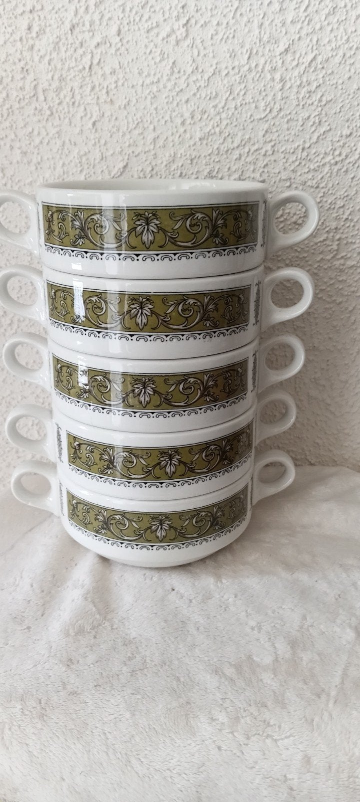 5 Royal Doulton Group Steelite soepkommen - Marina Avocado, Antiek en Kunst, Ophalen of Verzenden