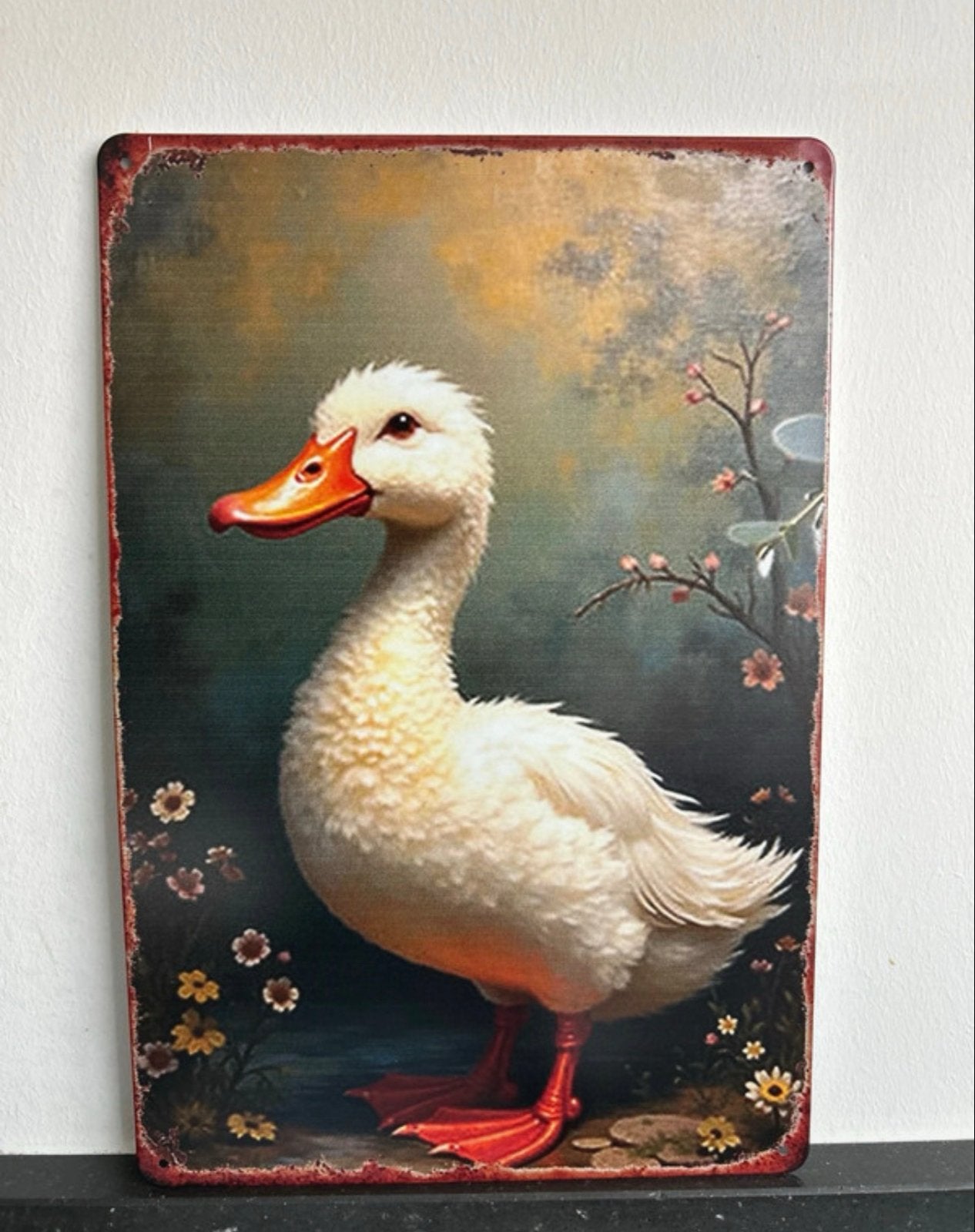 Aluminium Paneel Eend 20x30 cm - Decoratief Wandbord, Huis en Inrichting, Metaal, Meerkleurig, Nieuw, Ophalen of Verzenden