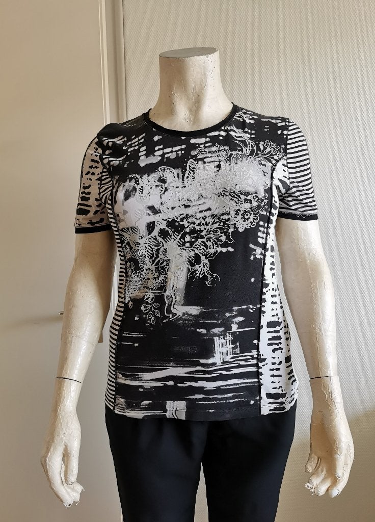 374 .. zgan shirt maat 44, Ophalen of Verzenden, Zo goed als nieuw, Zwart, Shirt of Top