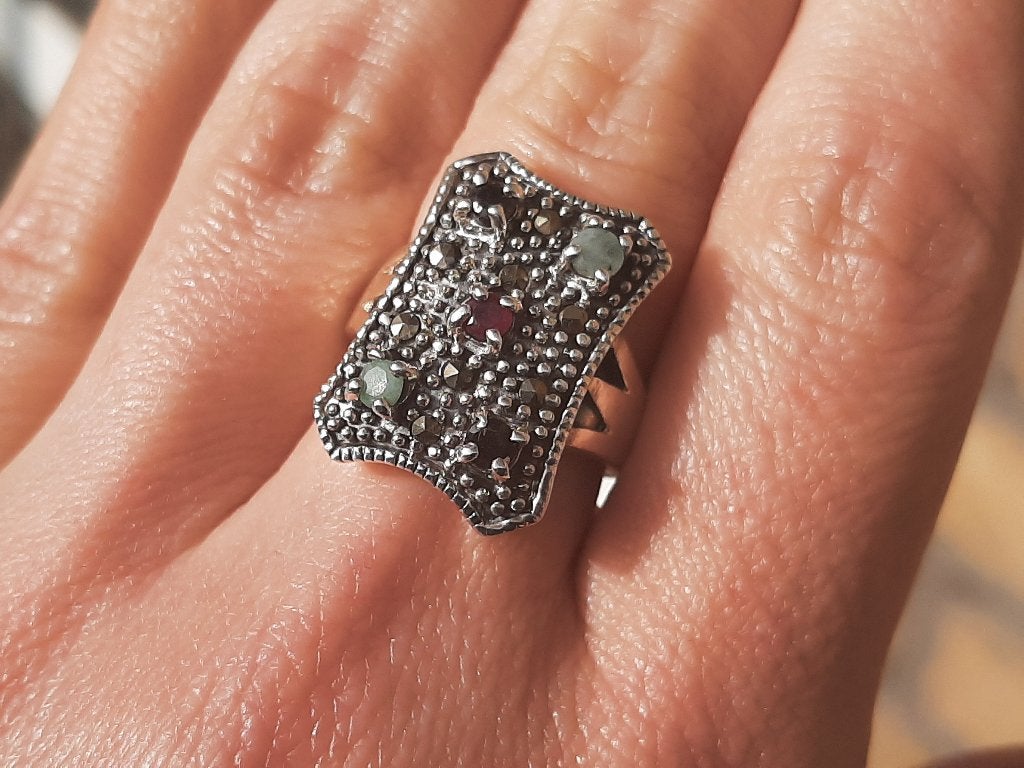 Vanoli 925 zilveren ring markasiet robijn saffier maat 17, Daiva1973@hotmail.com, Vanoli, Amsterdam, Nieuw