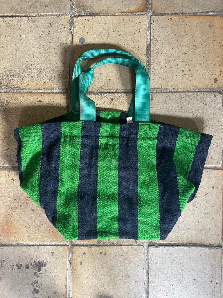 Puebco Rug Bag - Gerecycled Katoen & Vrachtbanden, Ophalen of Verzenden, Nieuw, Groen, Shopper