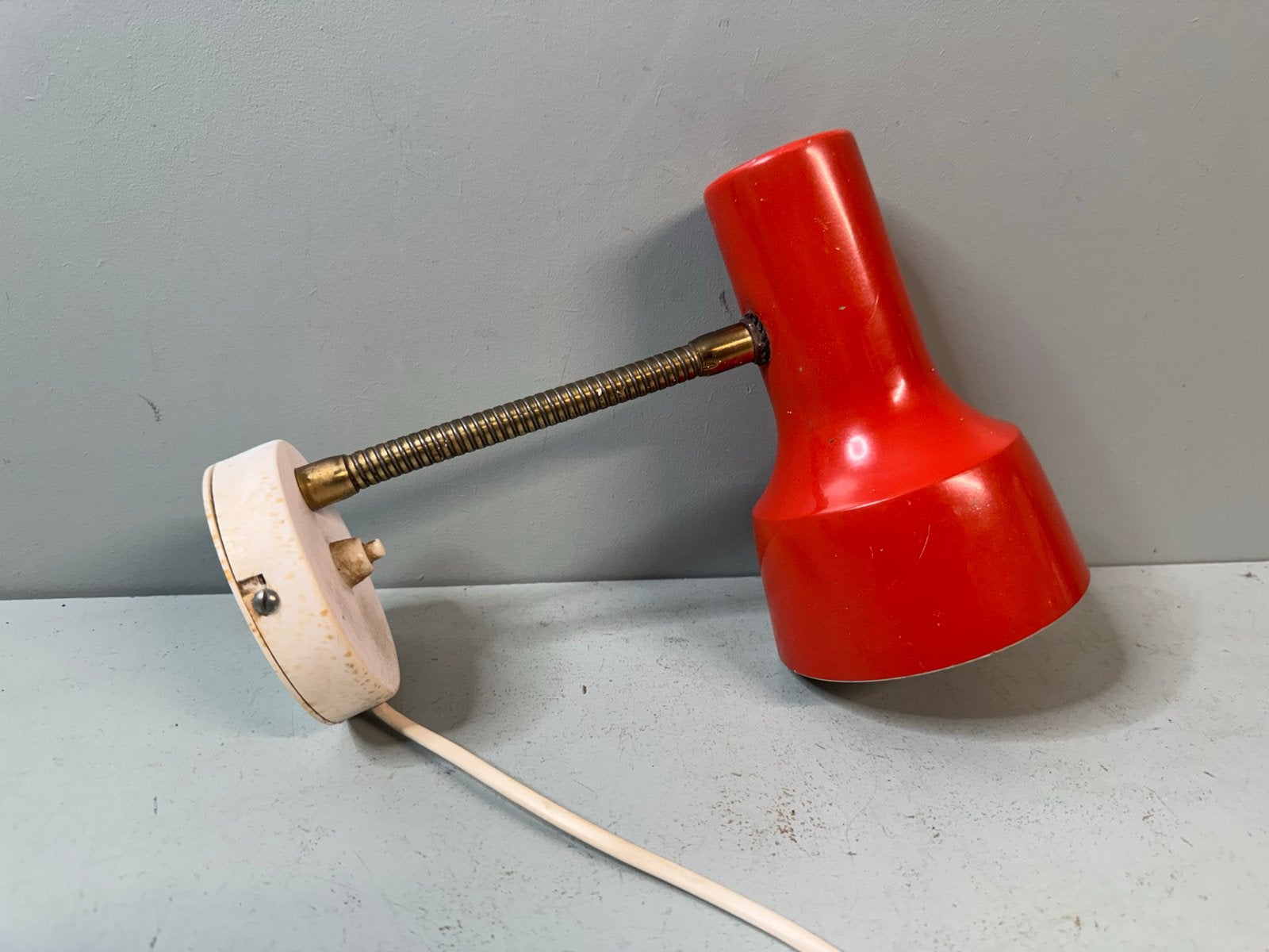 Leuk oranje space age wandlampje, Ophalen of Verzenden