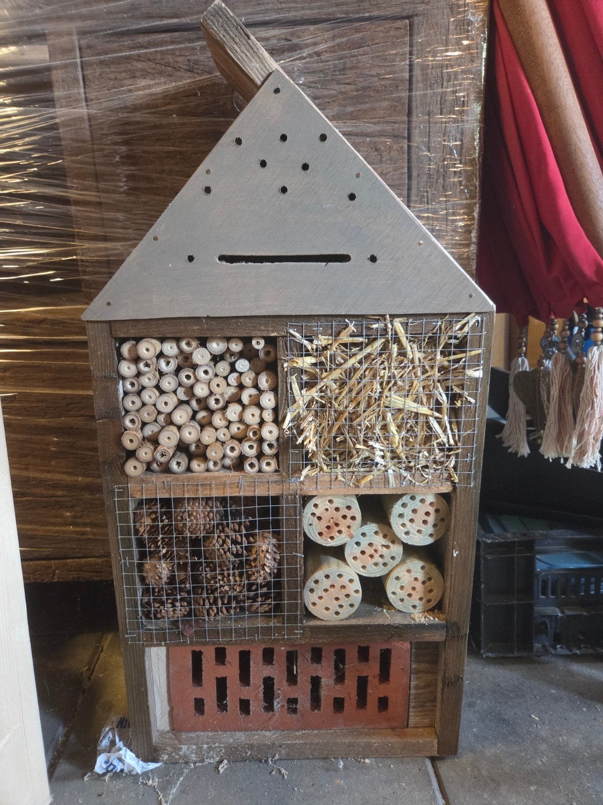 Insectenhotel - Houten insectenverblijf nieuw, Tuin en Terras, Ophalen of Verzenden, Zo goed als nieuw