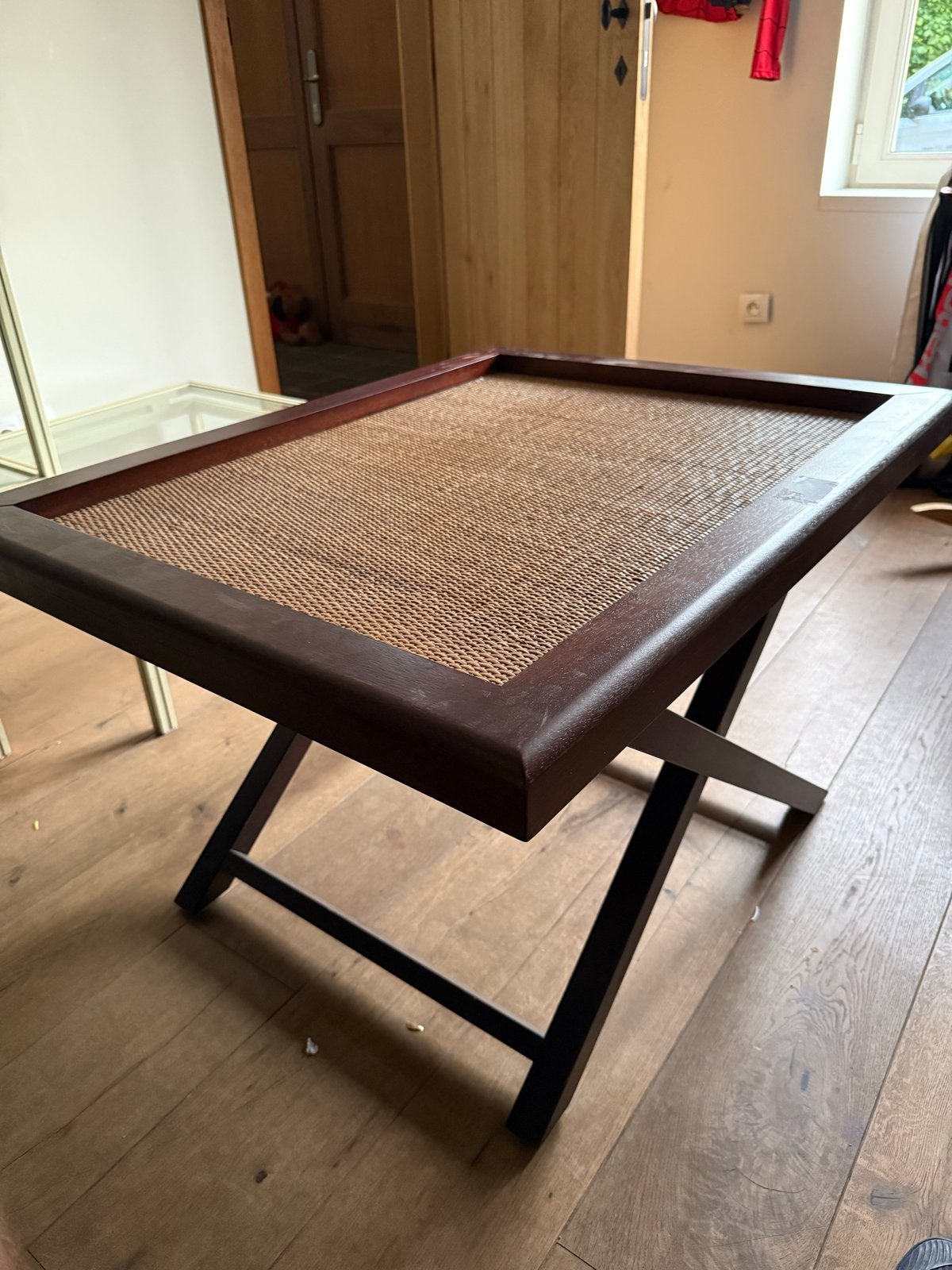 Vintage Butler-/Dienbladtafel - Inklapbaar, Ophalen, Gebruikt, Overige houtsoorten