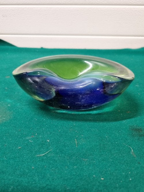 -	schaal murano glas groen blauw, Ophalen of Verzenden, 'T Olde Gre-j, Info@toldegrej.nl, Endepoelstraat 20f Didam