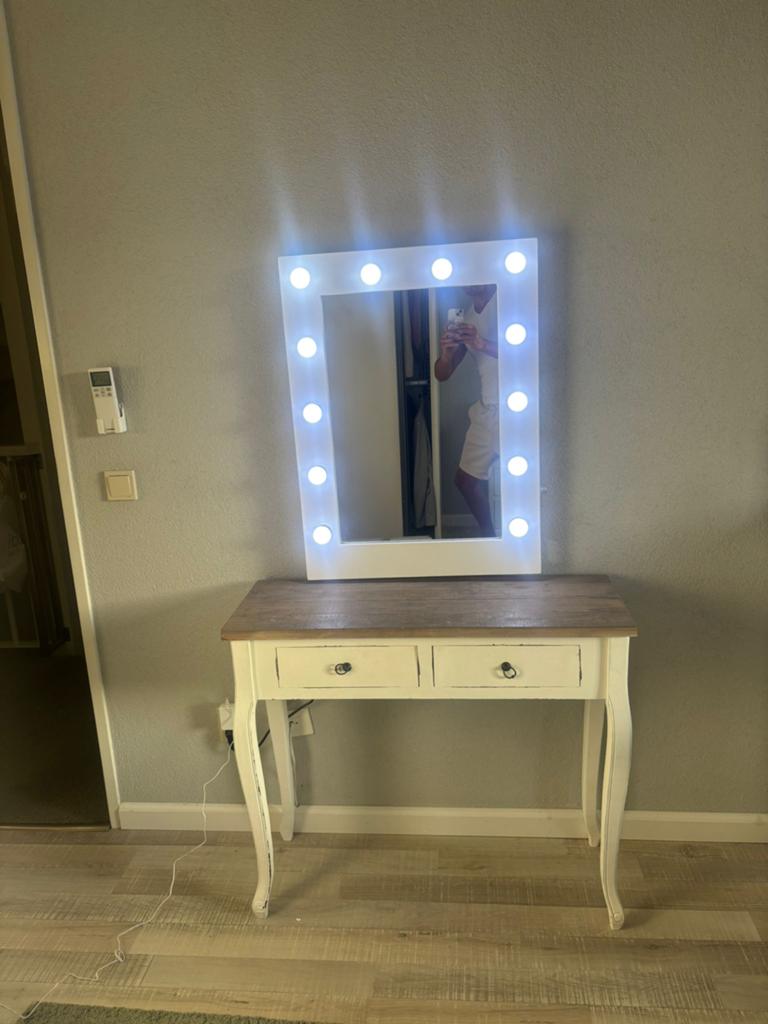Make-up tafel inclusief Professionele Visagie Spiegel+Licht, Ophalen, Gebruikt, 50 tot 100 cm, Minder dan 100 cm