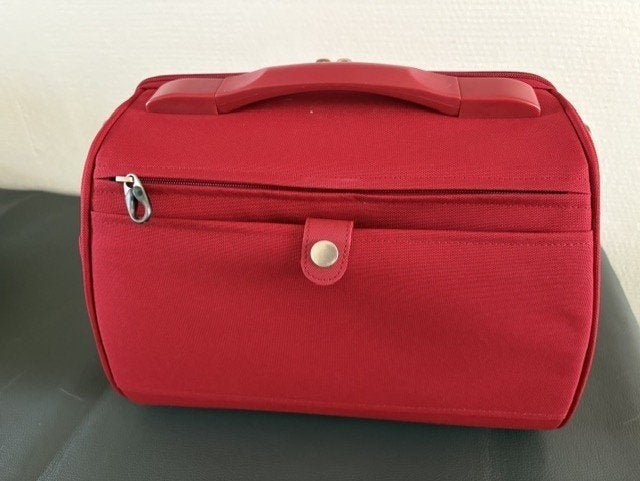 Samsonite toilettas/beautycase rood, Ophalen of Verzenden, Zo goed als nieuw, Rood