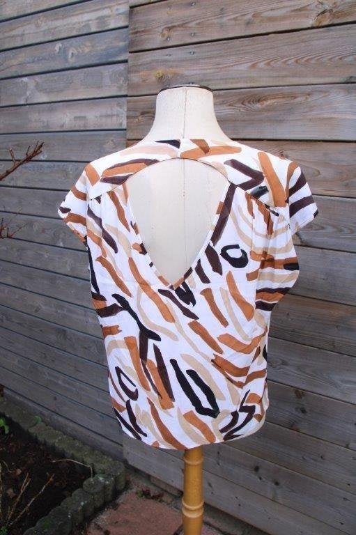 Tuniek creme/ bruin/ zwart Caroline Biss mt 36 Vaste prijs, Beige, Ophalen of Verzenden, Zo goed als nieuw, Maat 36 (S)